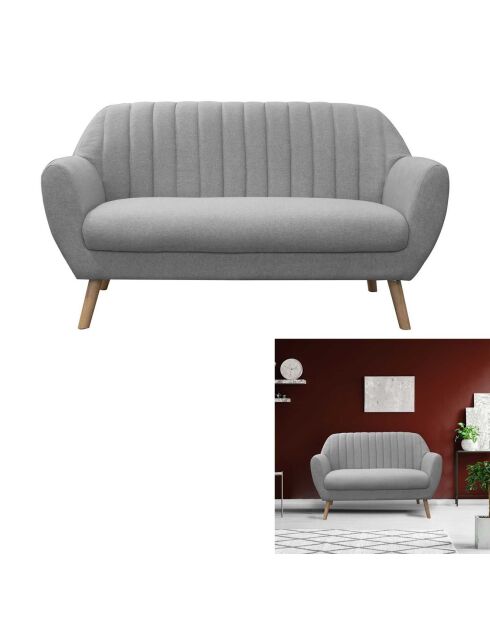 Canapé 2 Places Sofia gris - 141x63x82.5 cm