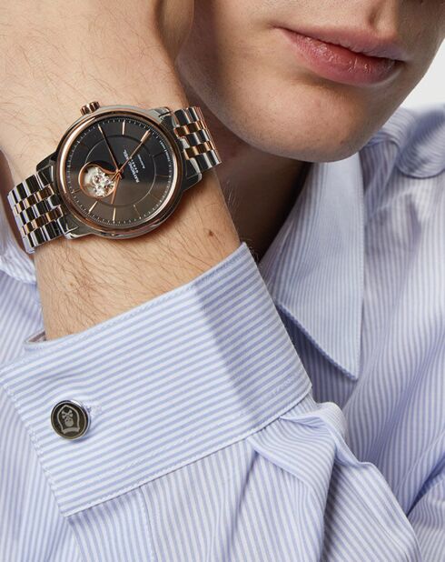 Montre Homme en Acier Maestro argenté/doré rose