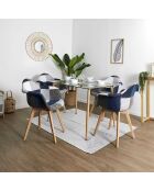 2 Fauteuils Patchwork bleu/gris/marron - 59x64.5x85 cm