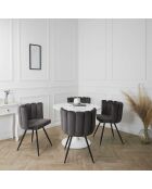 2 Chaises en Velours Ariel grises - 59.5x47.5x79 cm