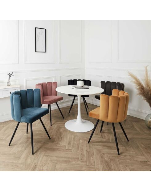 2 Chaises en Velours Ariel grises - 59.5x47.5x79 cm