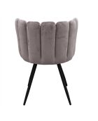 2 Chaises en Velours Ariel grises - 59.5x47.5x79 cm