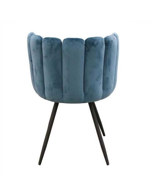 2 Chaises en Velours Ariel bleu canard - 52.5x50.5x79.7 cm