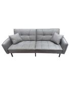 Canapé Convertible gris/vert - 197x90x84 cm
