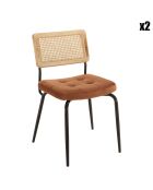 2 Chaises en Velours Albane orange/noir - 55x55x81 cm