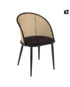 2 Fauteuils Léa noirs - 52x55x82 cm