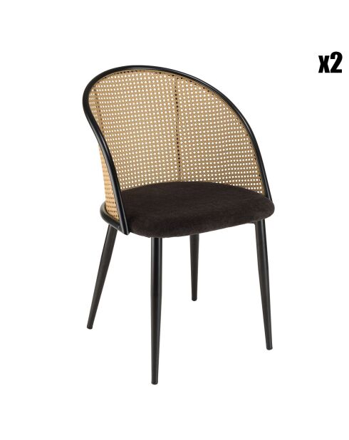 2 Fauteuils Léa noirs - 52x55x82 cm