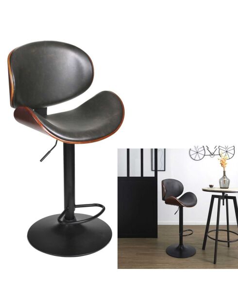 Chaise de Bar Reno noire - 52.5x51x97 cm