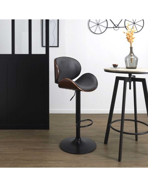 Chaise de Bar Reno noire - 52.5x51x97 cm