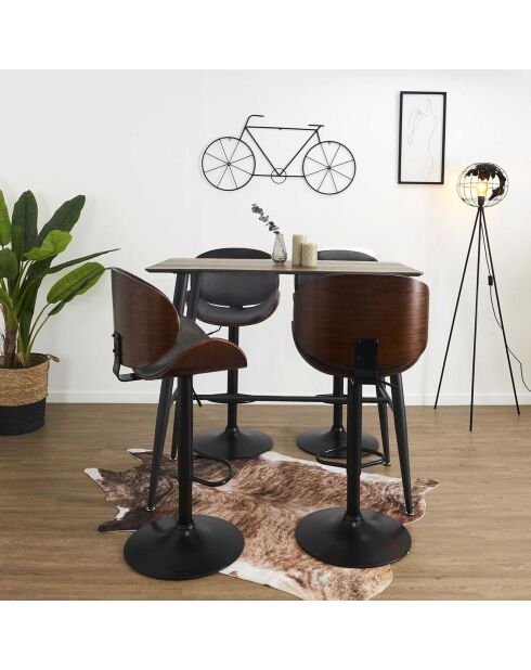 Chaise de Bar Reno noire - 52.5x51x97 cm