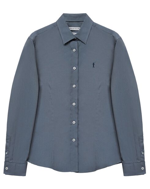 Chemise Rigby go slim poplin bleue