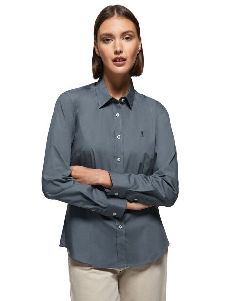 Chemise Rigby go slim poplin bleue