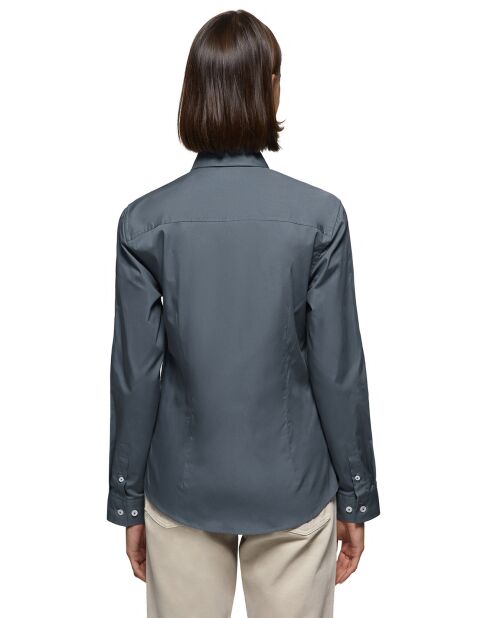 Chemise Rigby go slim poplin bleue