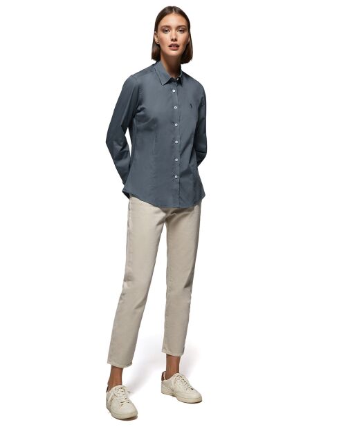 Chemise Rigby go slim poplin bleue