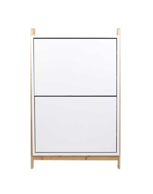 Meuble à Chaussures Copenhague blanc/marron - 62.8x24x98 cm