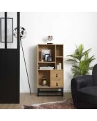 Bibliothèque Bois et Métal Abbott marron/noir - 60x29x120 cm