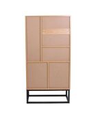 Bibliothèque Bois et Métal Abbott marron/noir - 60x29x120 cm