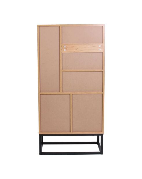 Bibliothèque Bois et Métal Abbott marron/noir - 60x29x120 cm