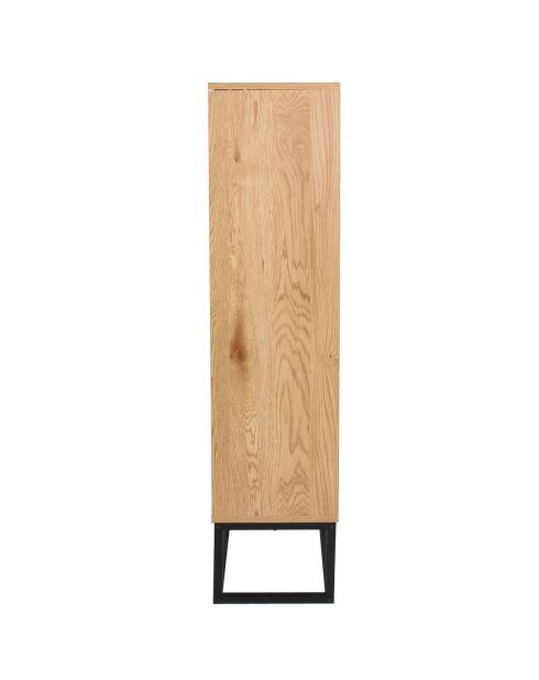 Bibliothèque Bois et Métal Abbott marron/noir - 60x29x120 cm