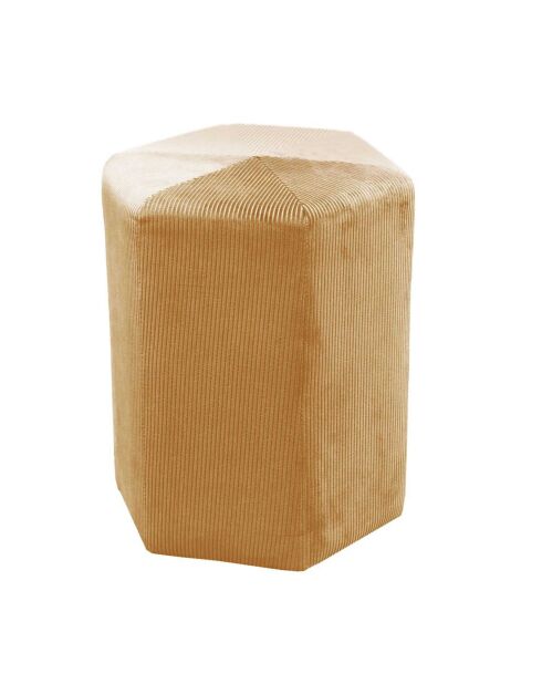 Pouf en Velours Côtelé Giulia jaune moutarde - 35x35x35 cm