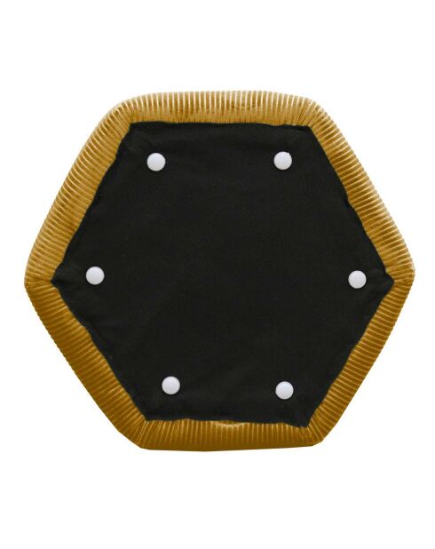 Pouf en Velours Côtelé Giulia jaune moutarde - 35x35x35 cm