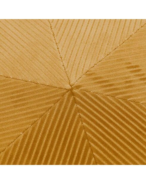 Pouf en Velours Côtelé Giulia jaune moutarde - 35x35x35 cm