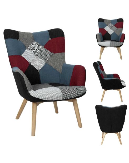 Fauteuil Patchwork Milano multicolore - 72x80x99 cm