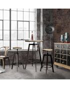 Table Mange debout + 2 Tabourets Reglables Aria bois/beige/blanc - 64x64x93 cm