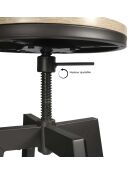 Table Mange debout + 2 Tabourets Reglables Aria bois/beige/blanc - 64x64x93 cm