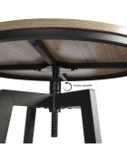 Table Mange debout + 2 Tabourets Reglables Aria bois/beige/blanc - 64x64x93 cm