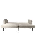 Canapé Convertible en Velours 2 Coussins gris taupe - 198x90x83 cm