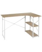 Bureau D'Angle Job marron/blanc - 120x74x74 cm