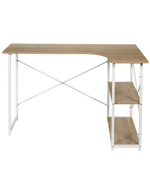 Bureau D'Angle Job marron/blanc - 120x74x74 cm