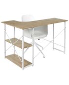 Bureau D'Angle Job marron/blanc - 120x74x74 cm