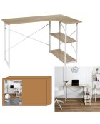 Bureau D'Angle Job marron/blanc - 120x74x74 cm