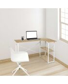 Bureau D'Angle Job marron/blanc - 120x74x74 cm
