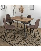 Table de Repas Forest bois/noir - 110x75x75 cm