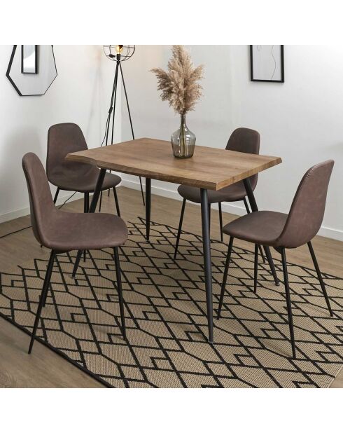 Table de Repas Forest bois/noir - 110x75x75 cm