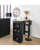 Table de Bar Mange debout + Etagères Cheers noir/marron - 115x50x103 cm