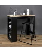 Table de Bar Mange debout + Etagères Cheers noir/marron - 115x50x103 cm