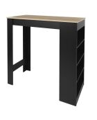 Table de Bar Mange debout + Etagères Cheers noir/marron - 115x50x103 cm