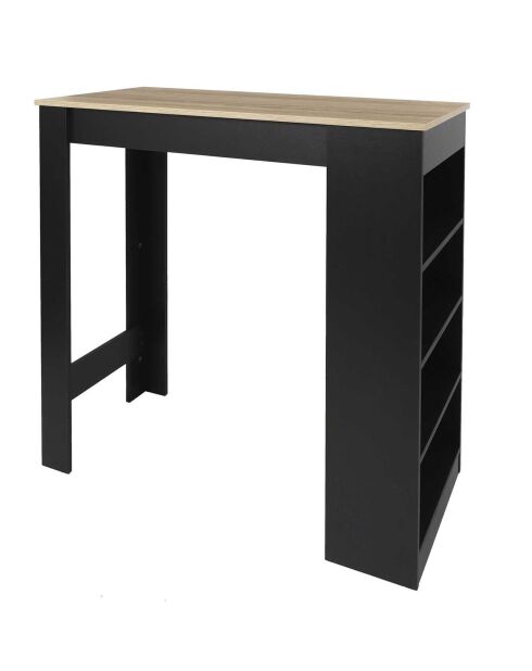 Table de Bar Mange debout + Etagères Cheers noir/marron - 115x50x103 cm