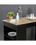 Table de Bar Mange debout + Etagères Cheers noir/marron - 115x50x103 cm