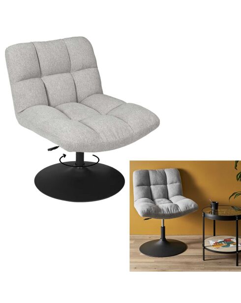 Fauteuil Pivotant Anton gris/noir - 80x65x79.5 cm