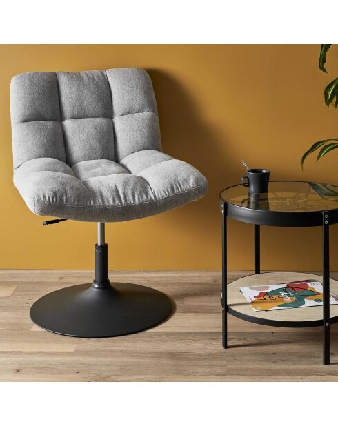 Fauteuil Pivotant Anton gris/noir - 80x65x79.5 cm