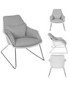 Fauteuil Mora gris/blanc - 93x74x79 cm