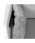 Fauteuil Mora gris/blanc - 93x74x79 cm