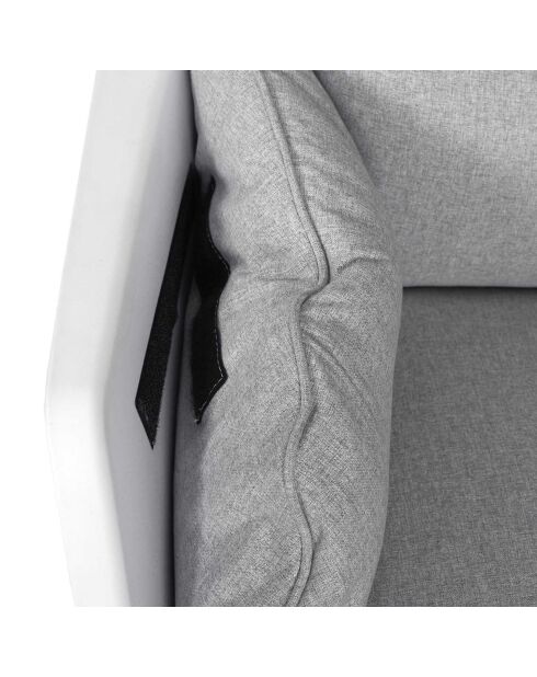Fauteuil Mora gris/blanc - 93x74x79 cm