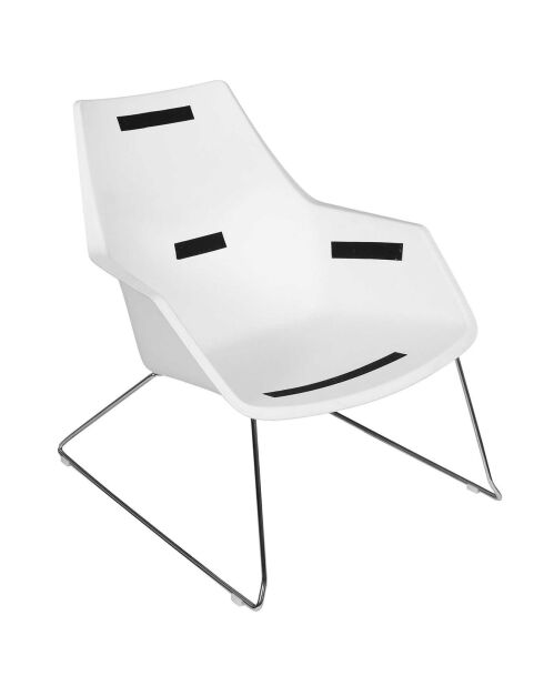 Fauteuil Mora gris/blanc - 93x74x79 cm