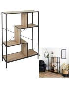 Etagère Edison noir/marron - 80x30x113 cm